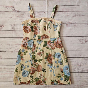 Dylan Ryan Tapestry Floral Romantic Feminine Cottagecore Mini Dress Medium